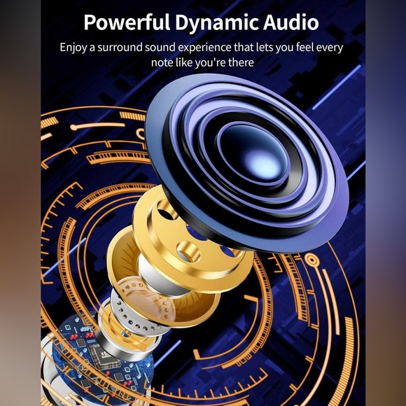 NEW Wireless Bluetooth Earhook Earbuds Headphones 80hr Playtime Water Resistant - Picture 2 of 4